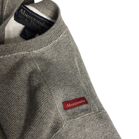 Vintage Abercrombie Fitch Sweater Mens M Gray Marled Knit Pullover V-Neck Y2K - Picture 11 of 16